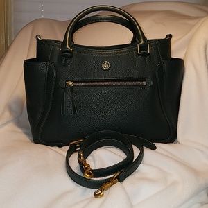 Tory Burch Frances Jitney Green satchel